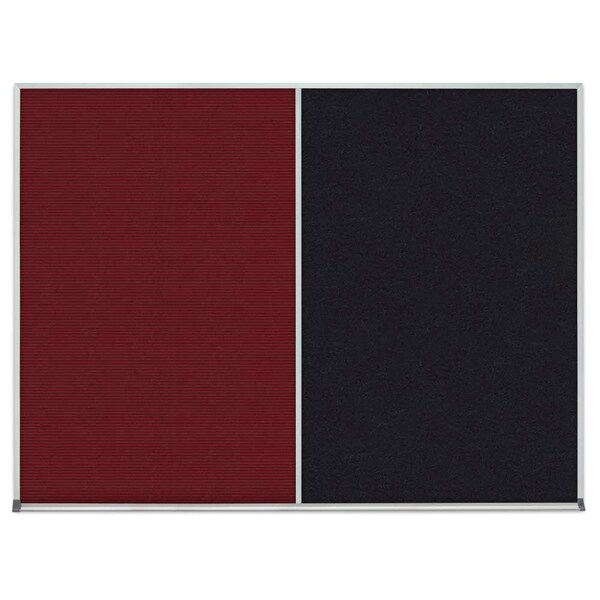 Double Door Radius Corkboard, 60"x36", Sat
